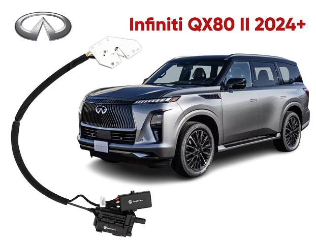 Автомобильный доводчик пластинного типа Infiniti QX80 II левый (версия 3)